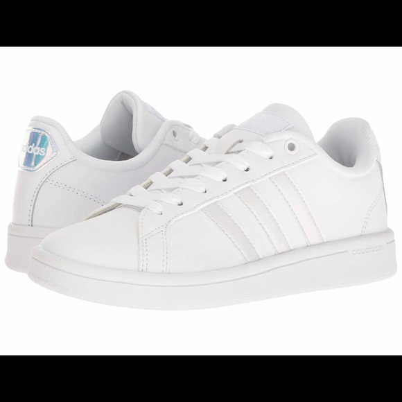 adidas neo cloudfoam footbed white